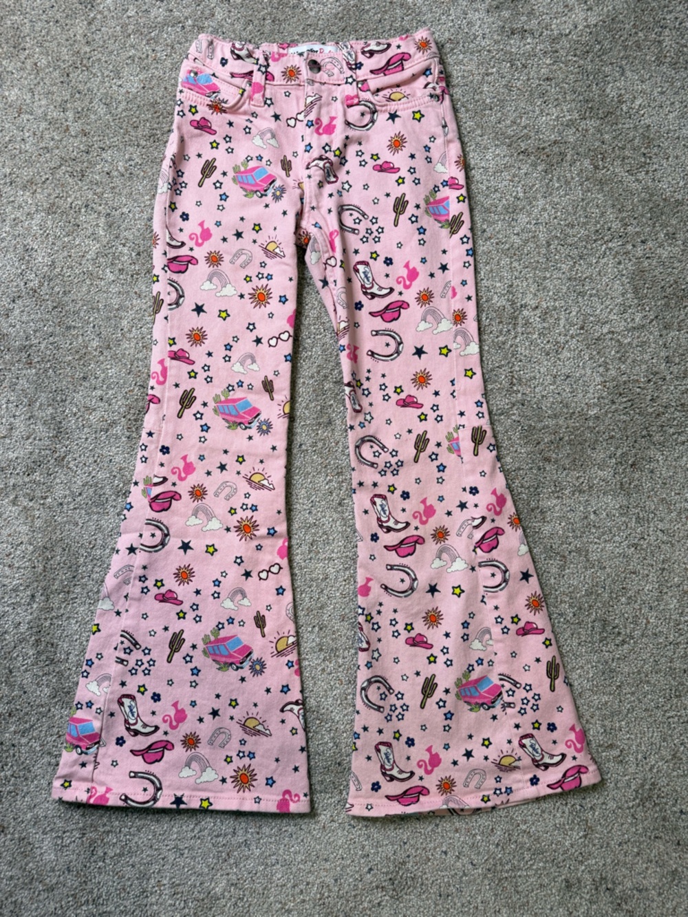 Barbie Wrangler Blue Denim Girls Jeans 2 Pair with Pink Accents size 12 - Picture 8 of 14